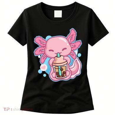 Boba Tea Bubble Tea Milk Tea Anime Axolotl  Women's T-Shirt