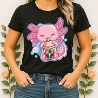 Boba Tea Bubble Tea Milk Tea Anime Axolotl  Women's T-Shirt thumb 2