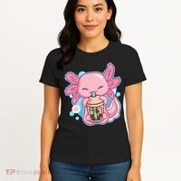 Boba Tea Bubble Tea Milk Tea Anime Axolotl  Women's T-Shirt thumb 4