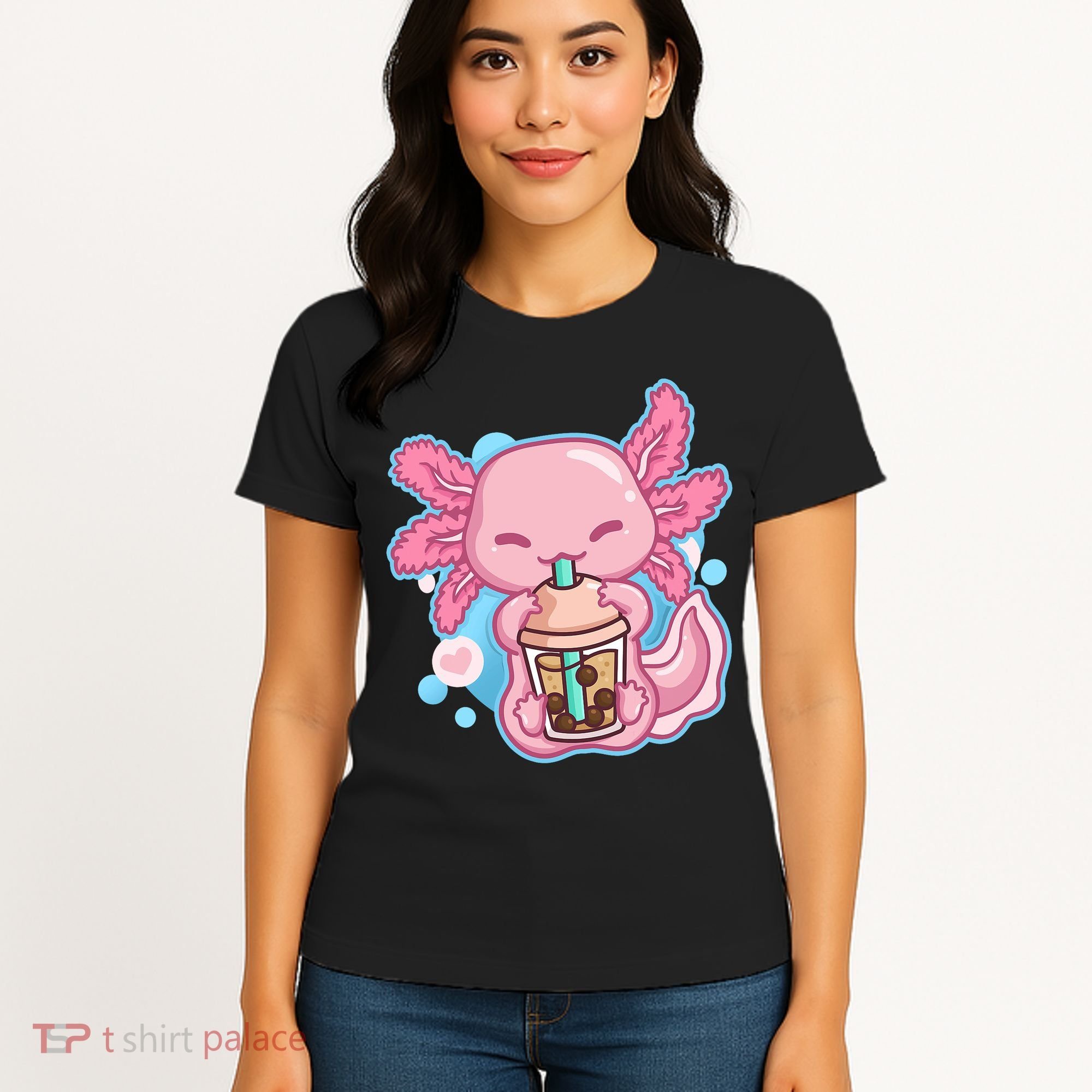 Boba Tea Bubble Tea Milk Tea Anime Axolotl  Women's T-Shirt