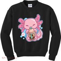 Boba Tea Bubble Tea Milk Tea Anime Axolotl  Kids Sweatshirt thumb 0
