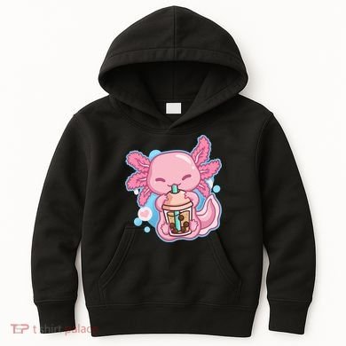 Boba Tea Bubble Tea Milk Tea Anime Axolotl  Kids Hoodie