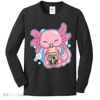 Boba Tea Bubble Tea Milk Tea Anime Axolotl  Kids Long Sleeve Shirt thumb 0