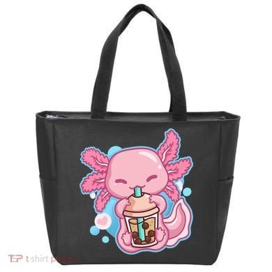 Boba Tea Bubble Tea Milk Tea Anime Axolotl  Tote Bag