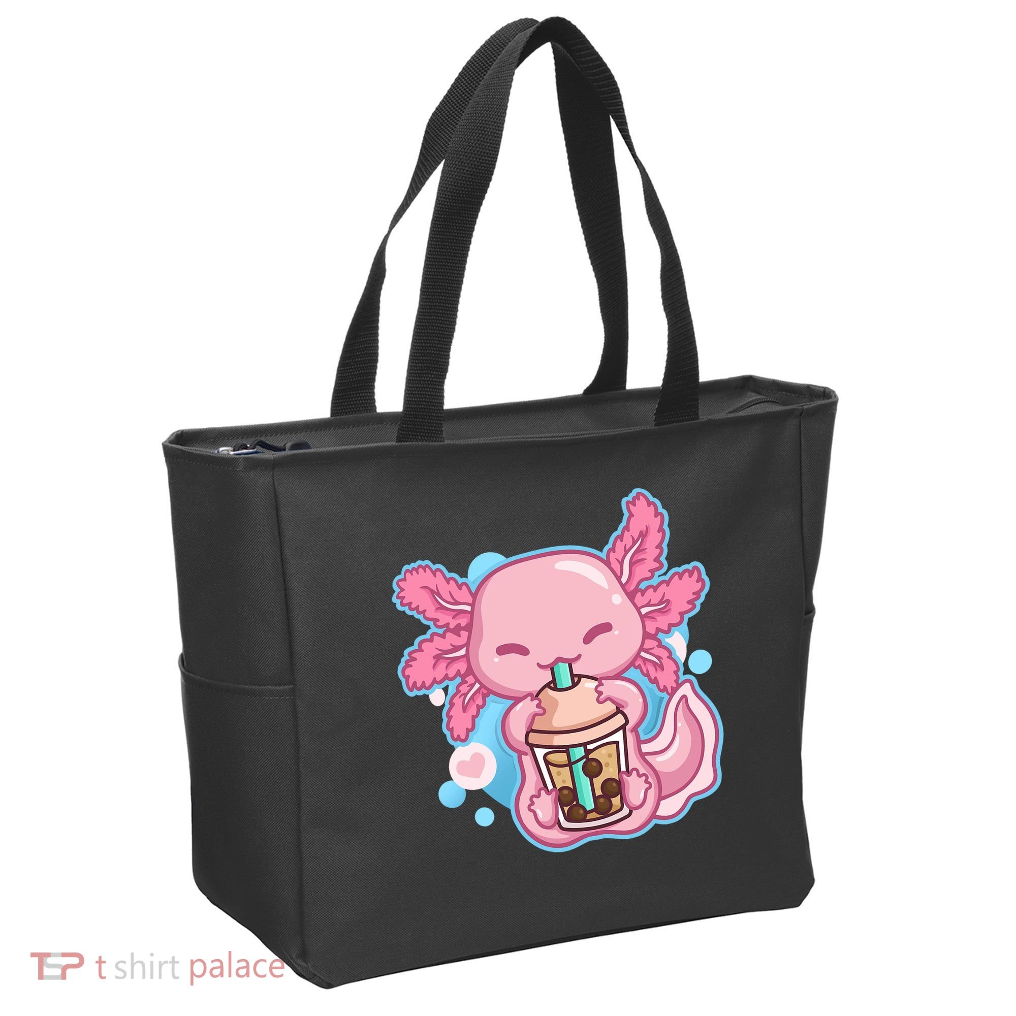Boba Tea Bubble Tea Milk Tea Anime Axolotl  Tote Bag