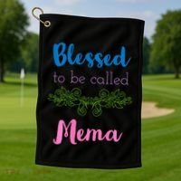 Blessed To Be Called Mema MotherS Day Golf Towel thumb 1