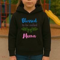 Blessed To Be Called Mema MotherS Day Kids Hoodie thumb 3
