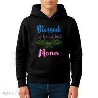 Blessed To Be Called Mema MotherS Day Kids Hoodie thumb 4