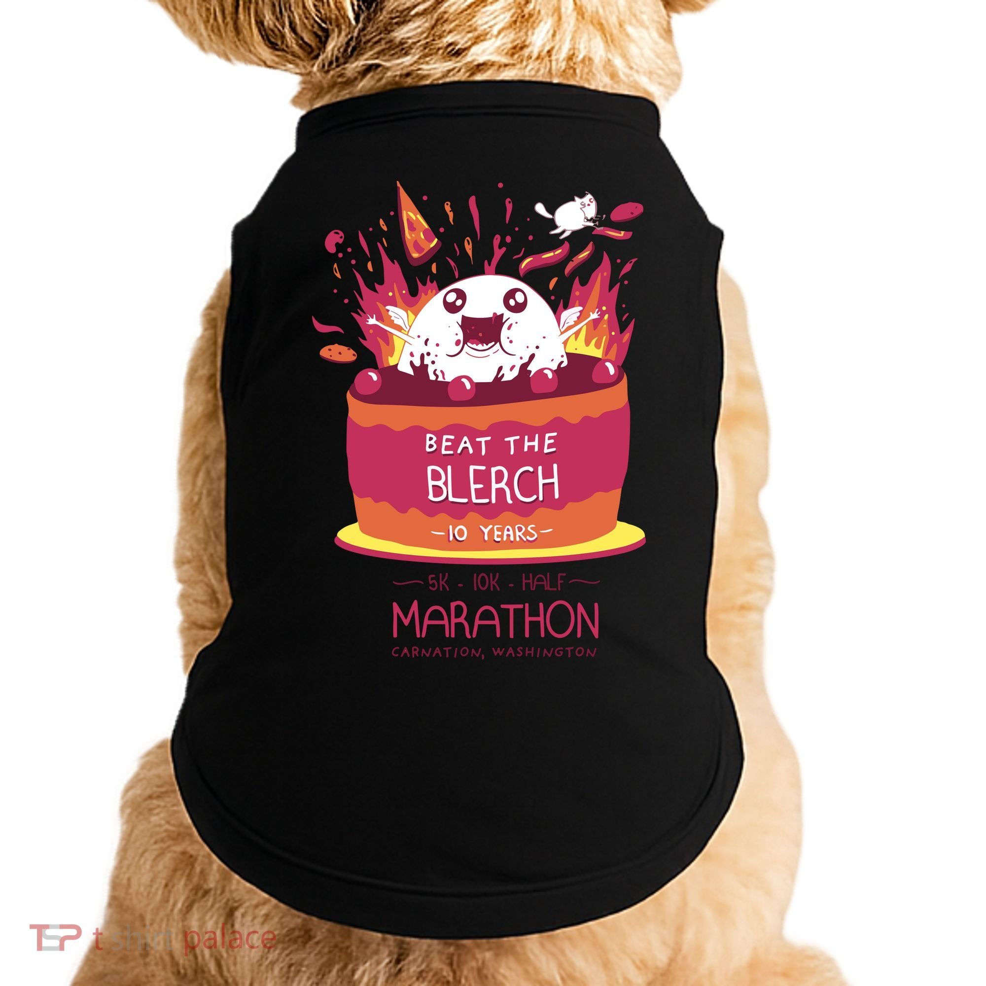 Beat The Blerch 10 Years Marathon Carnation Washington Doggie Tank