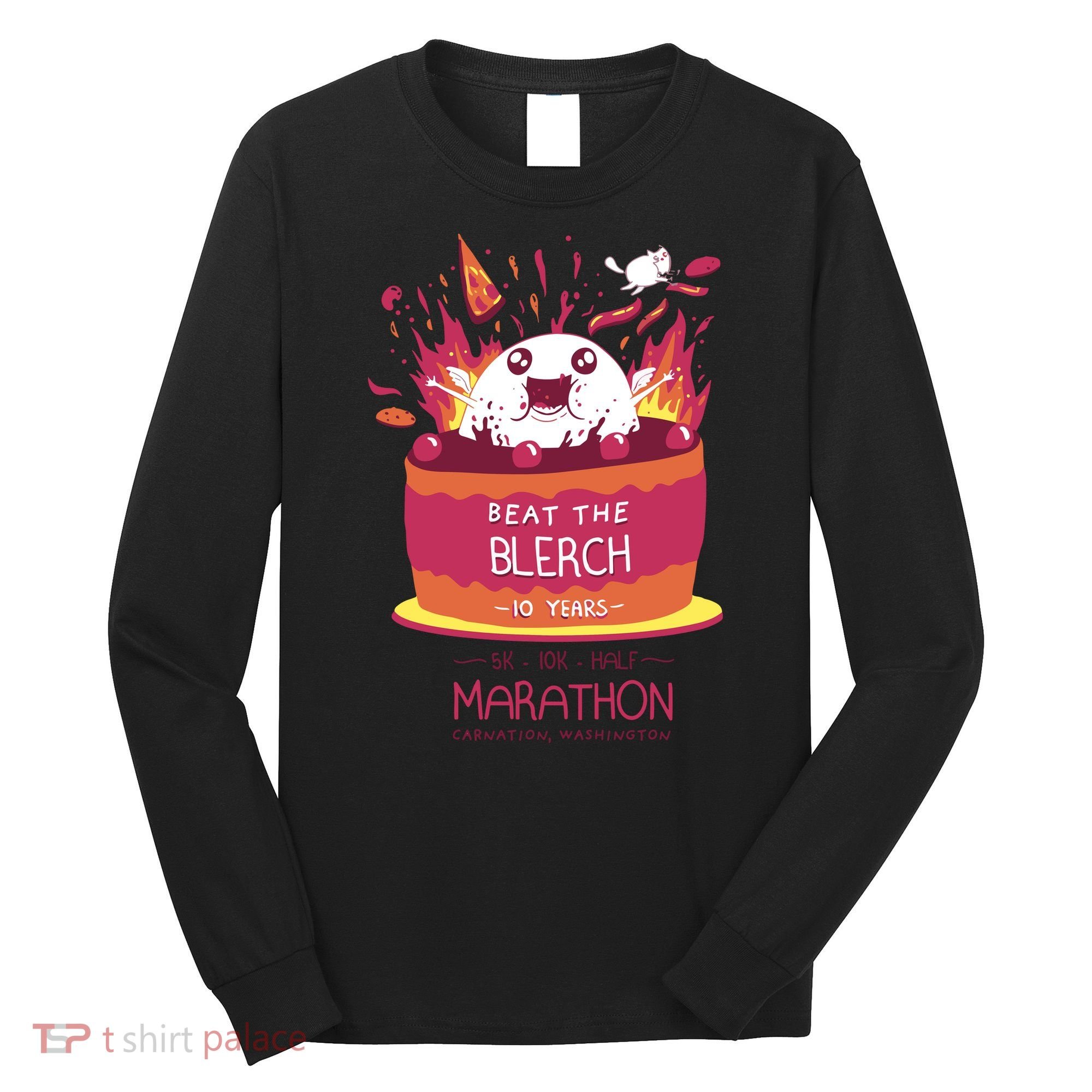 Beat The Blerch 10 Years Marathon Carnation Washington Long Sleeve Shirt