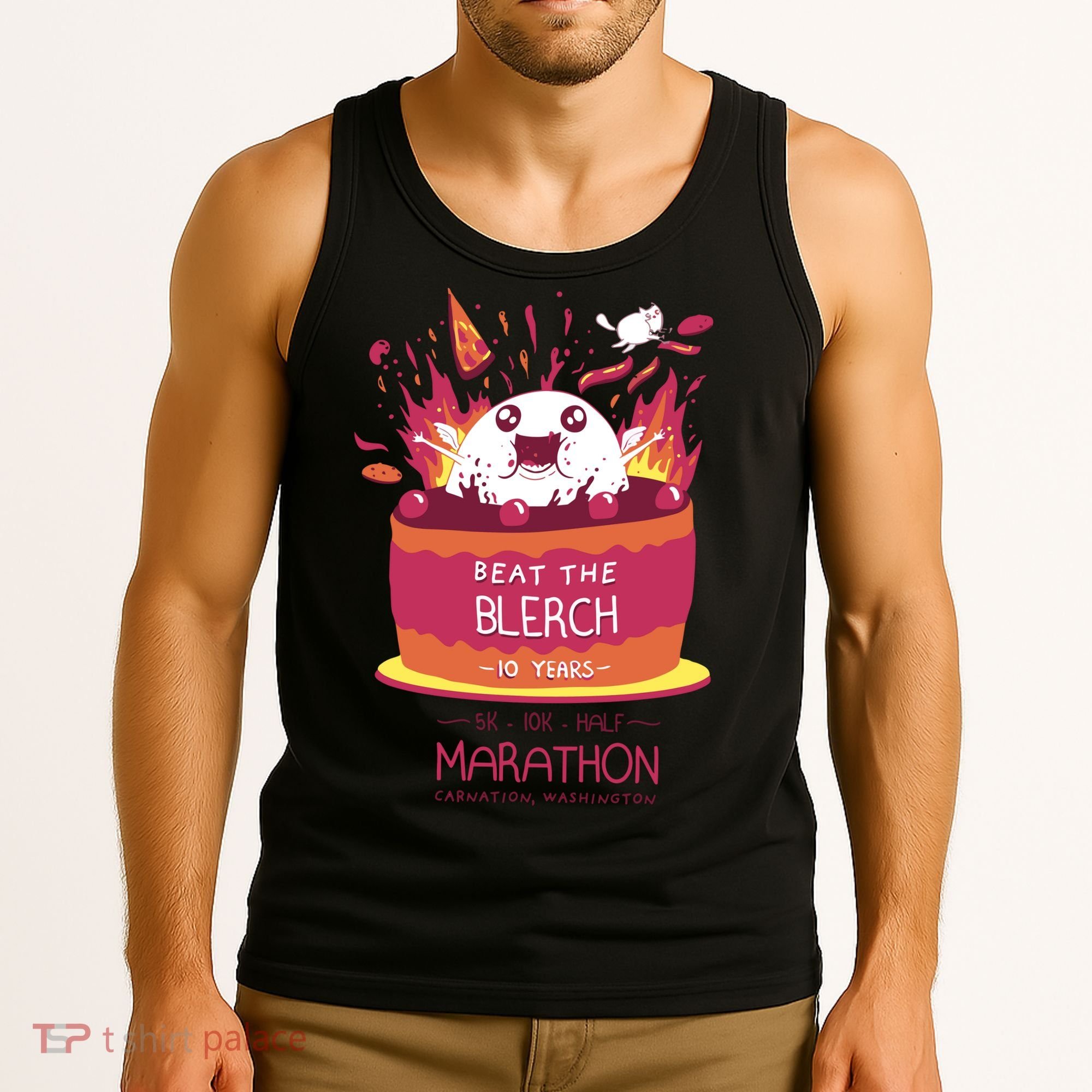 Beat The Blerch 10 Years Marathon Carnation Washington Tank Top