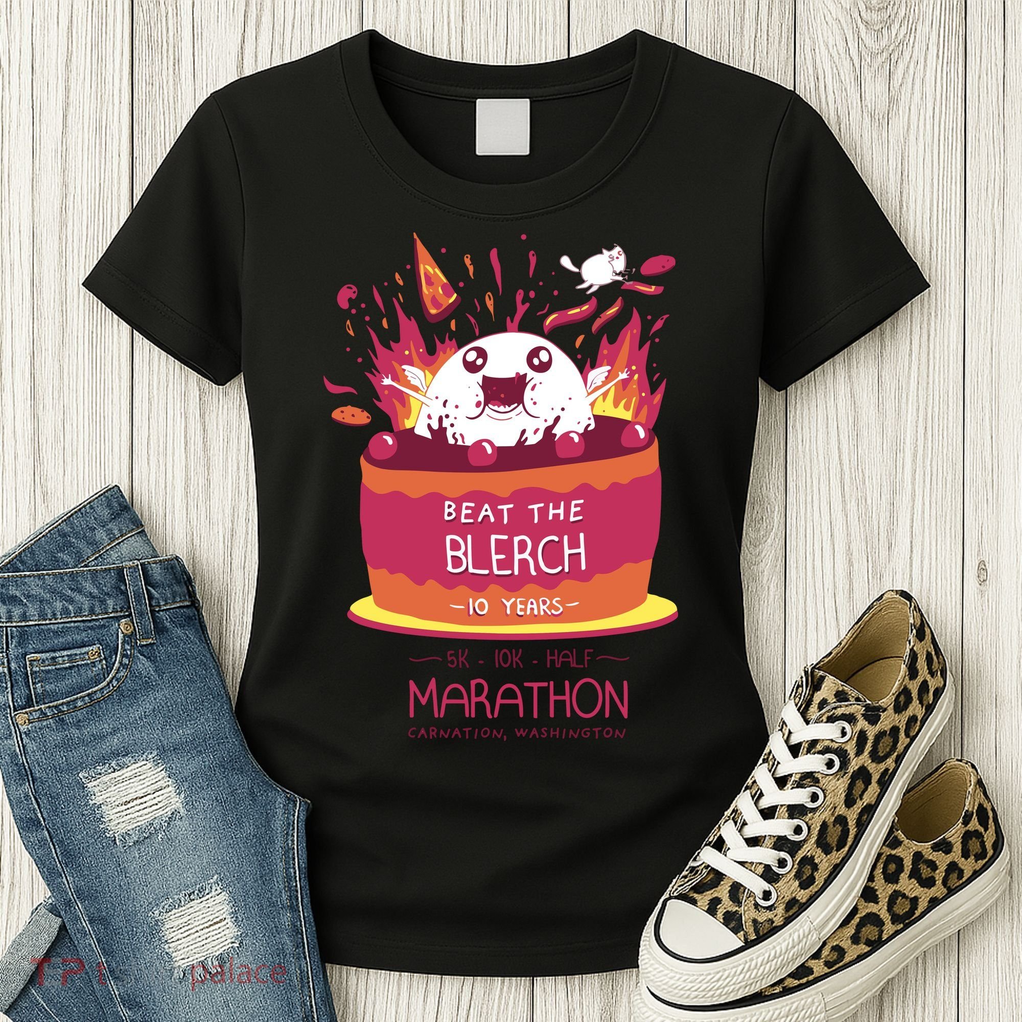 Beat The Blerch 10 Years Marathon Carnation Washington Women's T-Shirt