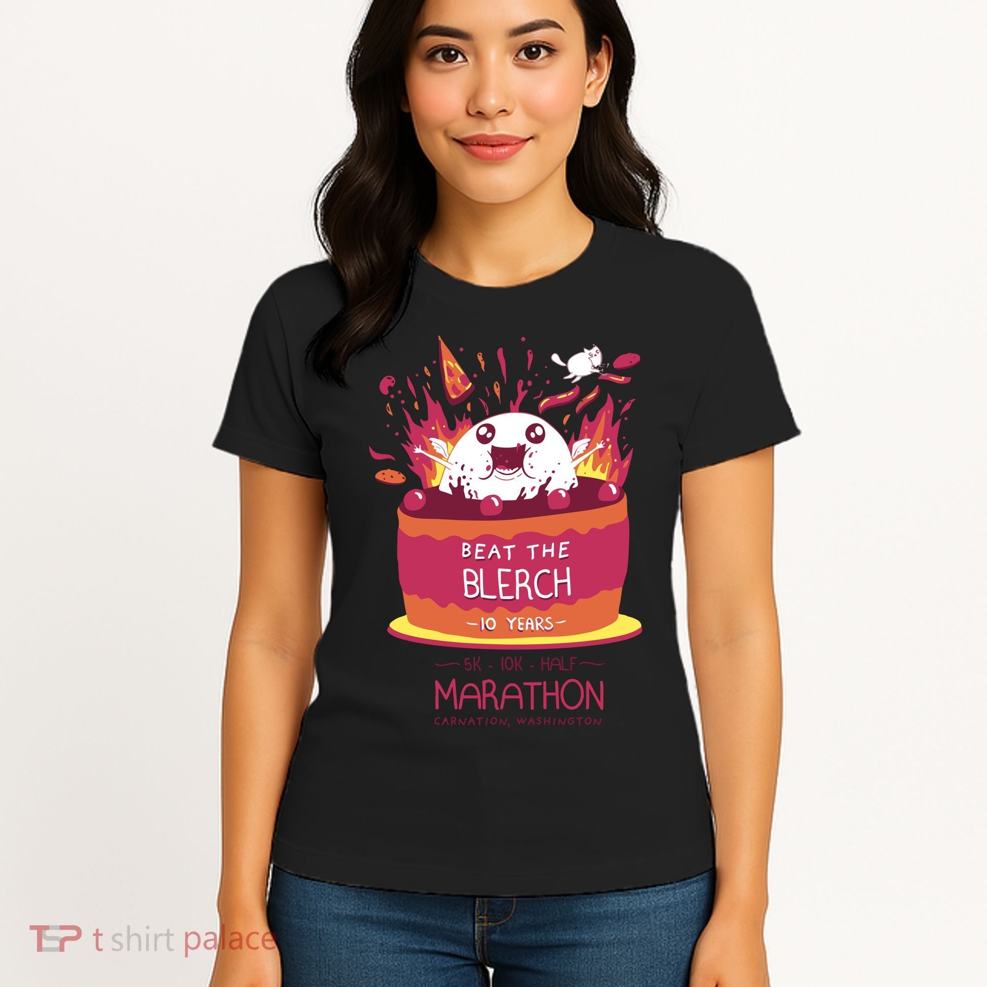 Beat The Blerch 10 Years Marathon Carnation Washington Women's T-Shirt