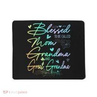 Blessed To Be Called Mom Grandma And Great Grandma Floral Mousepad thumb 0
