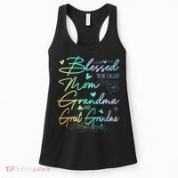 Blessed To Be Called Mom Grandma And Great Grandma Floral Women's Tank Top thumb 0