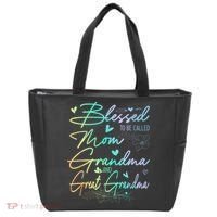 Blessed To Be Called Mom Grandma And Great Grandma Floral Tote Bag thumb 0