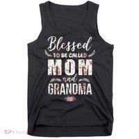 Blessed To Be Called Mom And Grandma Floral Tank Top thumb 0