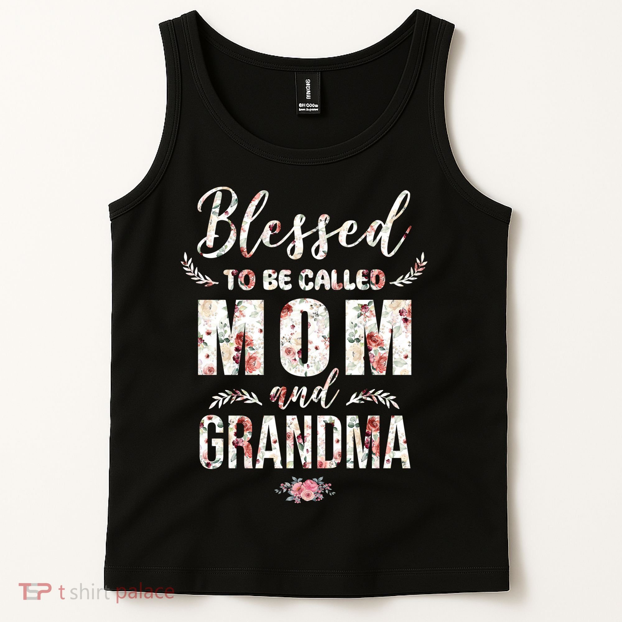 Blessed To Be Called Mom And Grandma Floral Tank Top