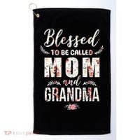 Blessed To Be Called Mom And Grandma Floral Golf Towel thumb 0