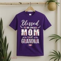 Blessed To Be Called Mom And Grandma Floral T-Shirt thumb 2