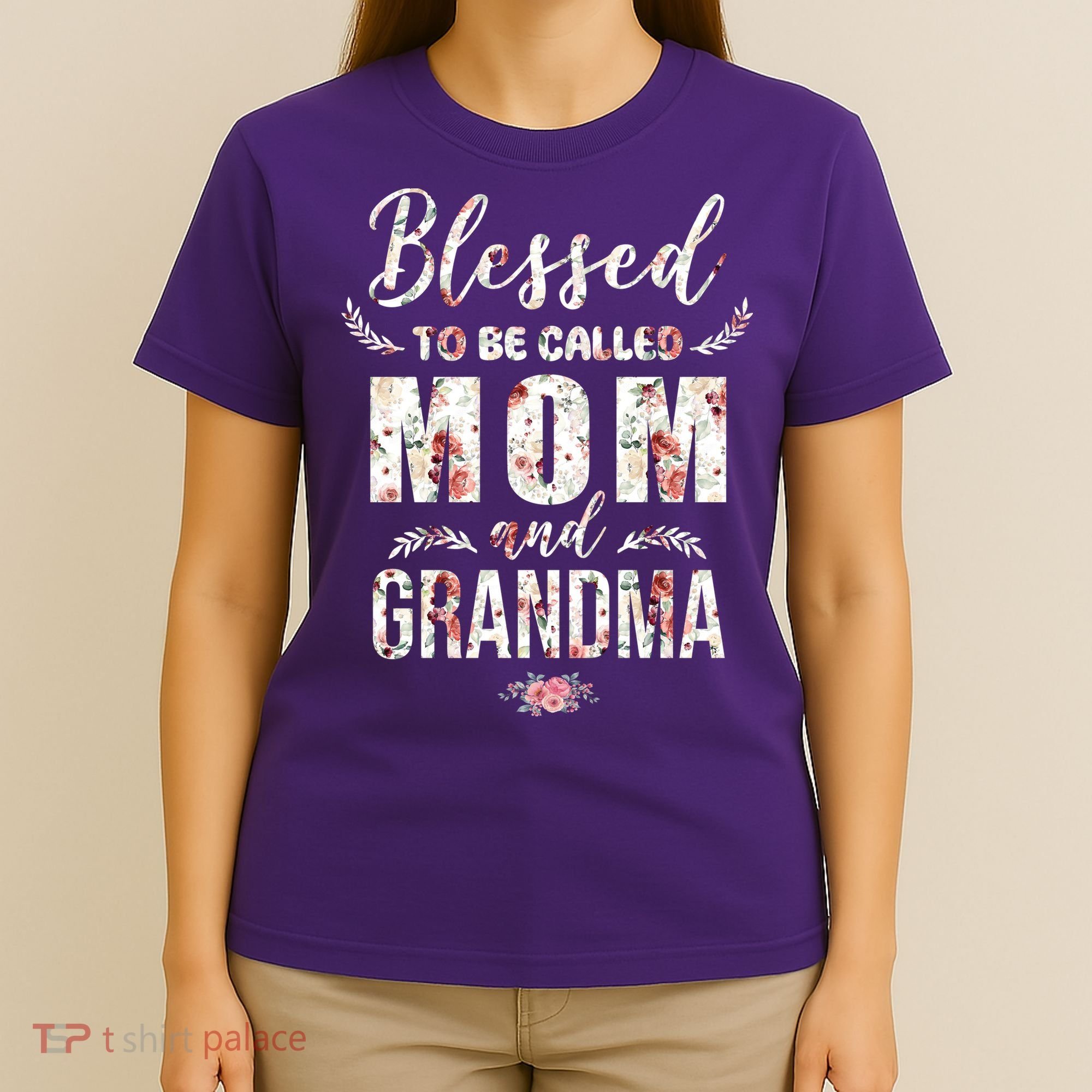Blessed To Be Called Mom And Grandma Floral T-Shirt