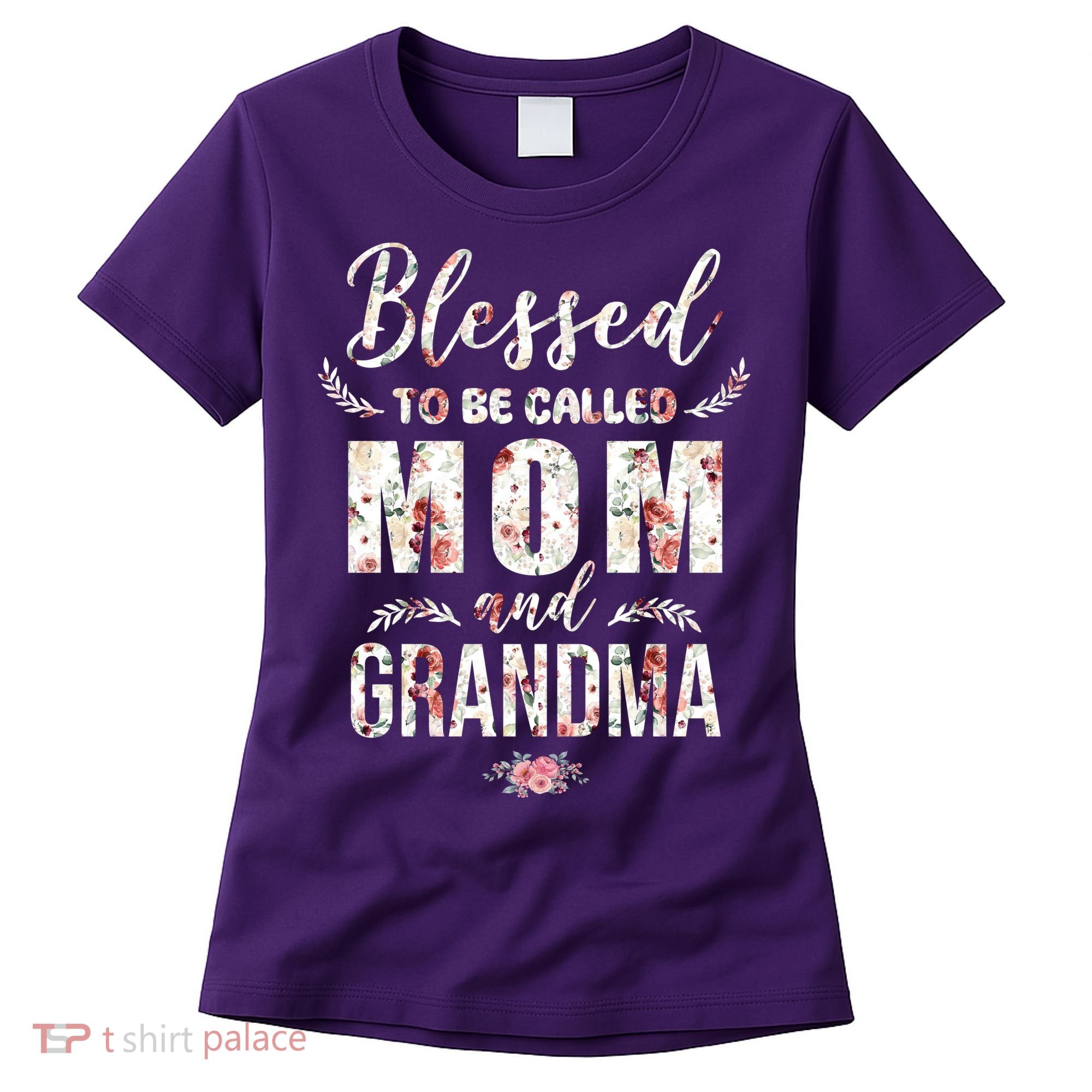 Blessed To Be Called Mom And Grandma Floral Women's T-Shirt