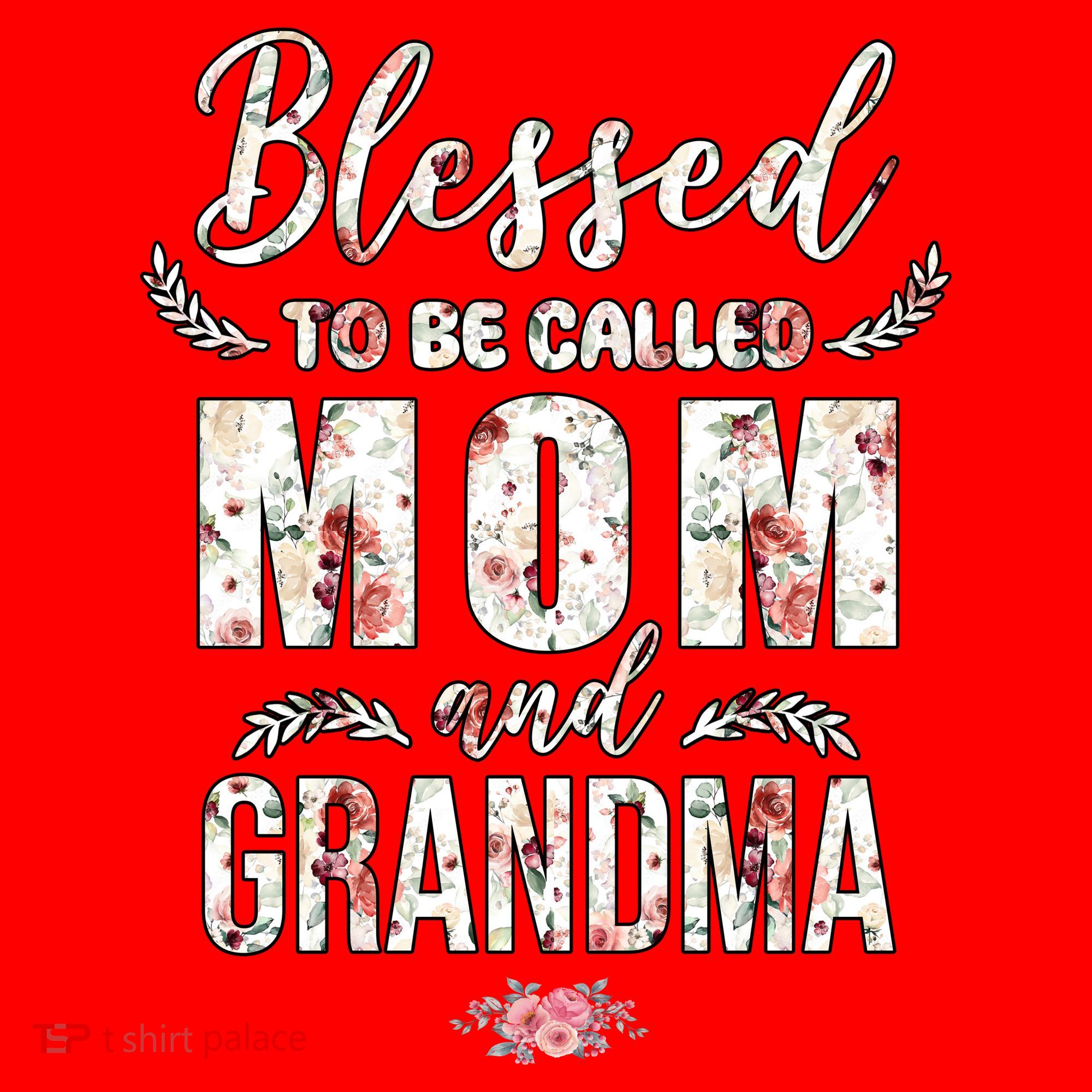 Blessed To Be Called Mom And Grandma Floral Santa Hat
