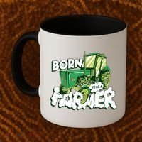 Born To Be A Farmer Tractor Farmer Meaningful Gift Coffee Mug thumb 2