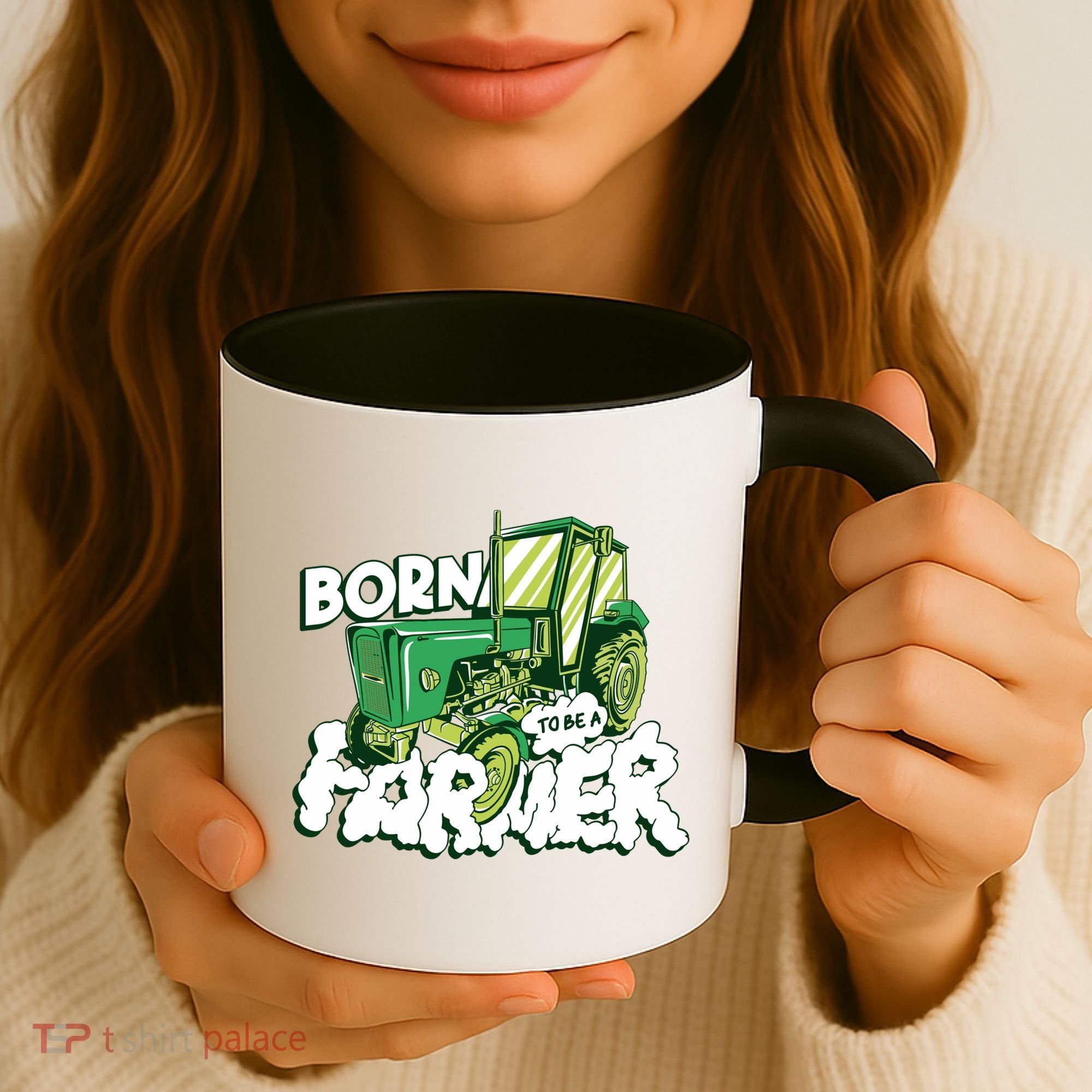Born To Be A Farmer Tractor Farmer Meaningful Gift Coffee Mug