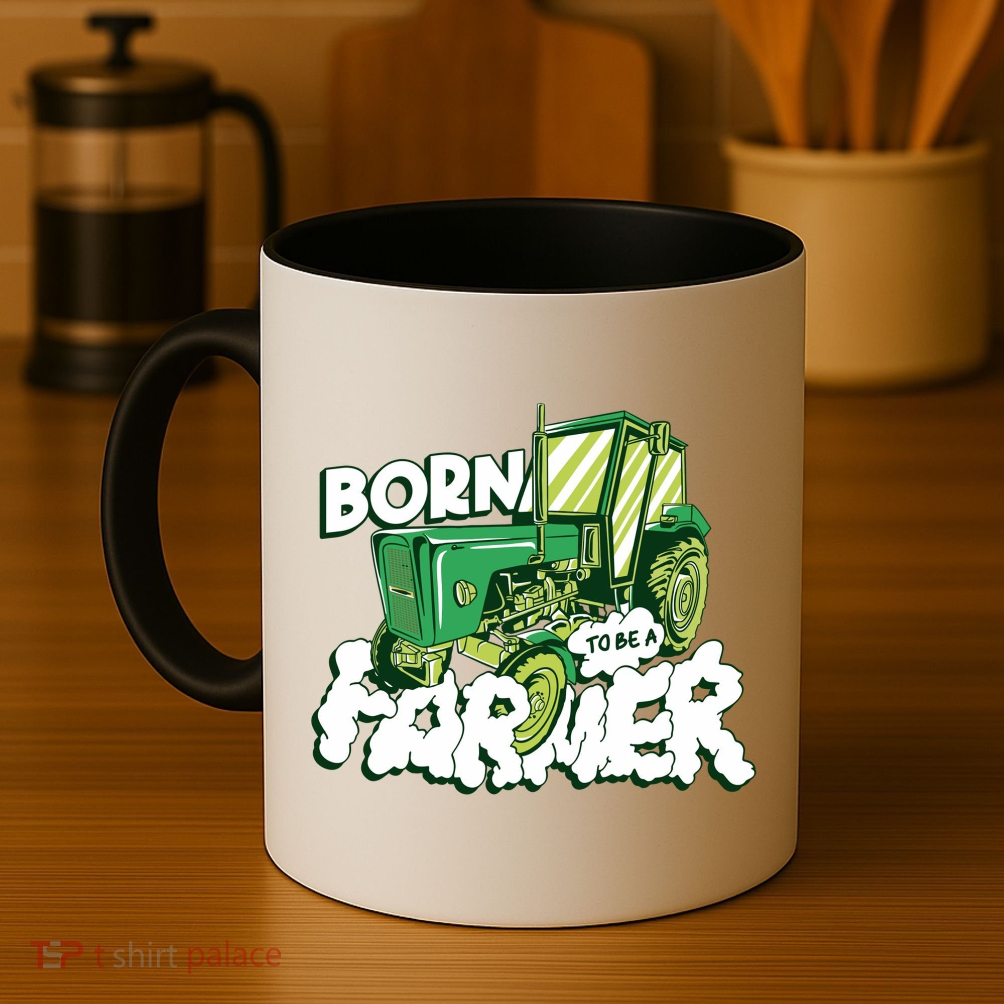 Born To Be A Farmer Tractor Farmer Meaningful Gift Coffee Mug