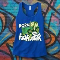 Born To Be A Farmer Tractor Farmer Meaningful Gift Women's Tank Top thumb 3