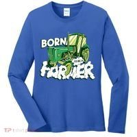 Born To Be A Farmer Tractor Farmer Meaningful Gift Women's Long Sleeve Shirt thumb 0