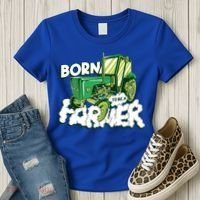 Born To Be A Farmer Tractor Farmer Meaningful Gift Women's T-Shirt thumb 3