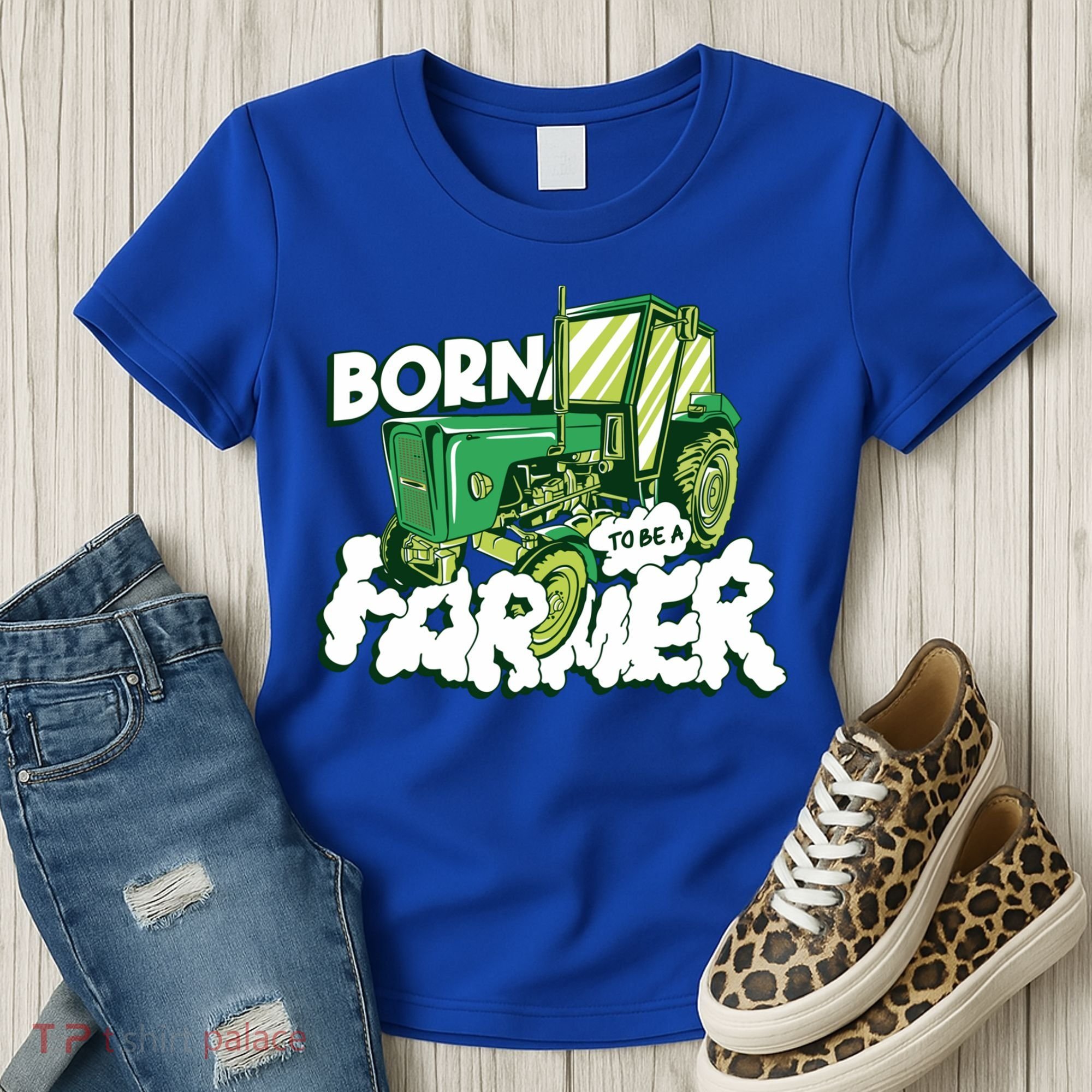Born To Be A Farmer Tractor Farmer Meaningful Gift Women's T-Shirt