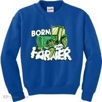Born To Be A Farmer Tractor Farmer Meaningful Gift Kids Sweatshirt thumb 0