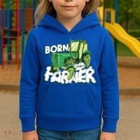 Born To Be A Farmer Tractor Farmer Meaningful Gift Kids Hoodie thumb 3