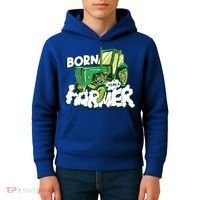 Born To Be A Farmer Tractor Farmer Meaningful Gift Kids Hoodie thumb 4