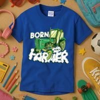 Born To Be A Farmer Tractor Farmer Meaningful Gift Kids T-Shirt thumb 3
