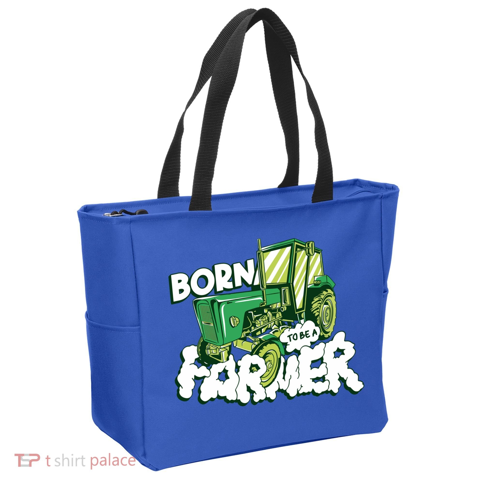 Born To Be A Farmer Tractor Farmer Meaningful Gift Tote Bag