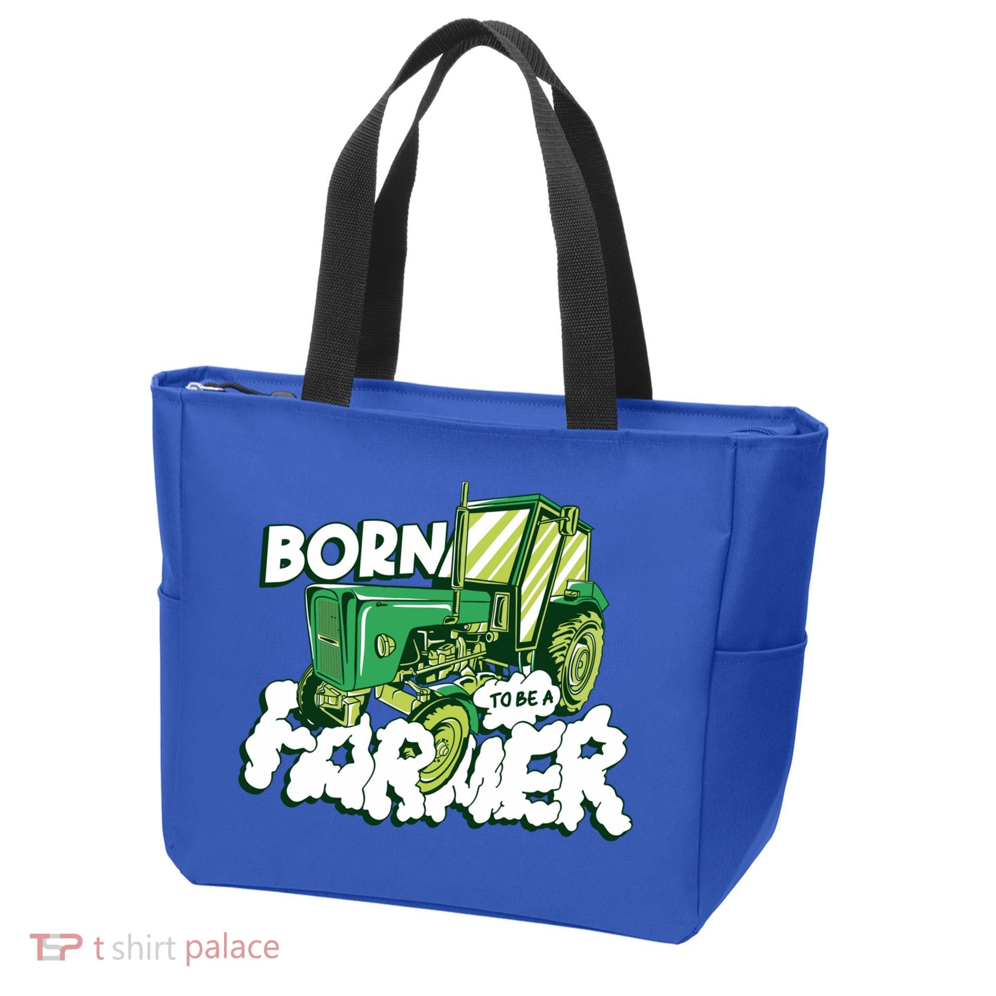 Born To Be A Farmer Tractor Farmer Meaningful Gift Tote Bag