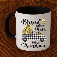 Blessed To Be Called Mom And Grandma Sunflower Gnome Coffee Mug thumb 2