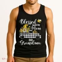 Blessed To Be Called Mom And Grandma Sunflower Gnome Tank Top thumb 3