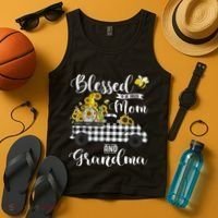Blessed To Be Called Mom And Grandma Sunflower Gnome Tank Top thumb 4