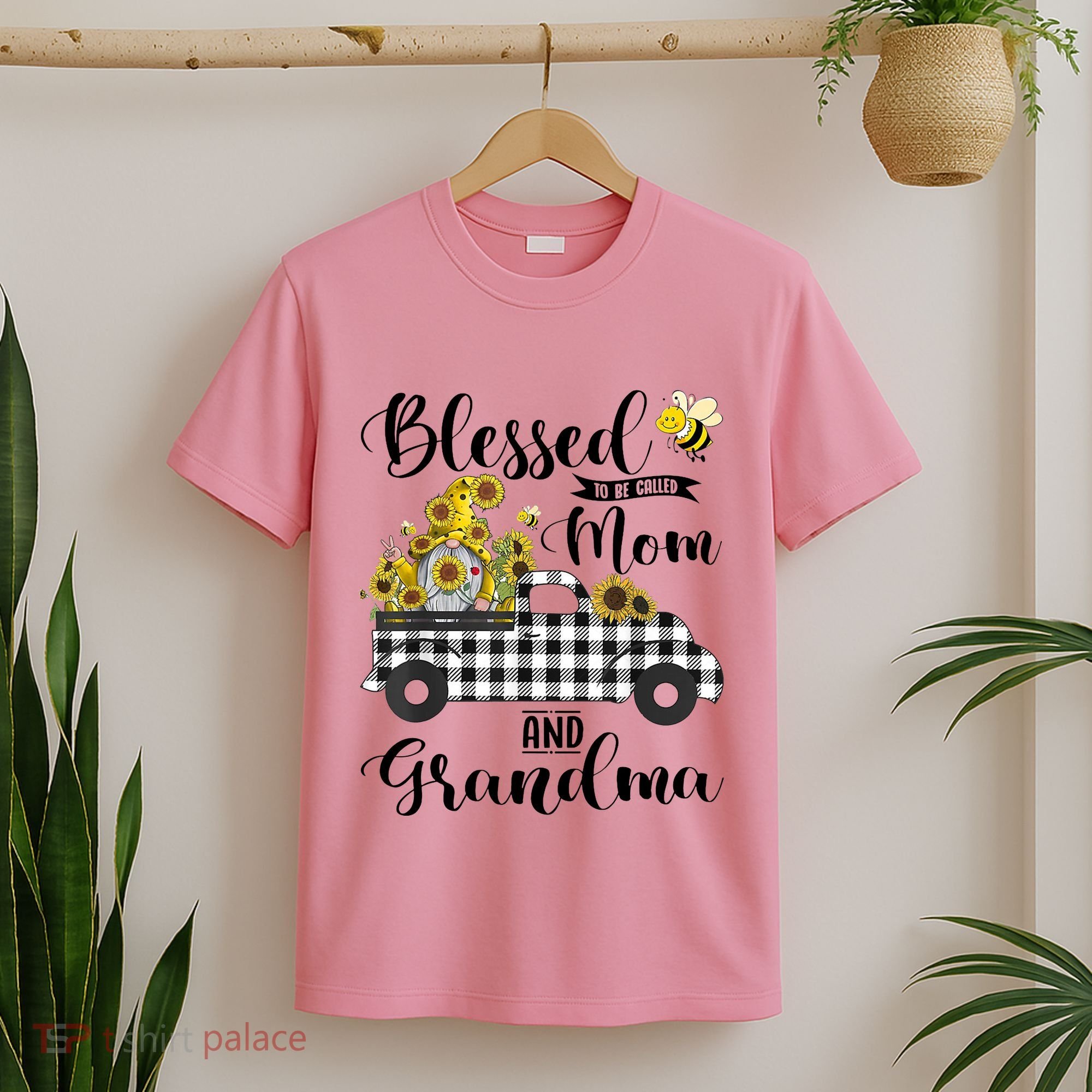 Blessed To Be Called Mom And Grandma Sunflower Gnome T-Shirt