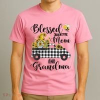 Blessed To Be Called Mom And Grandma Sunflower Gnome T-Shirt thumb 3