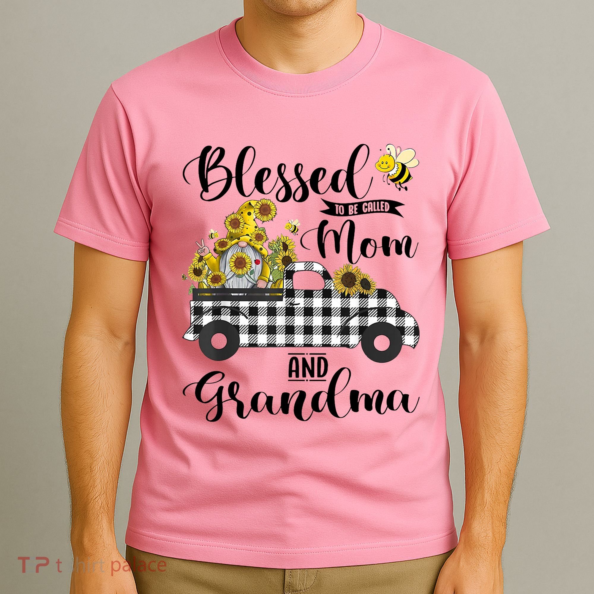 Blessed To Be Called Mom And Grandma Sunflower Gnome T-Shirt