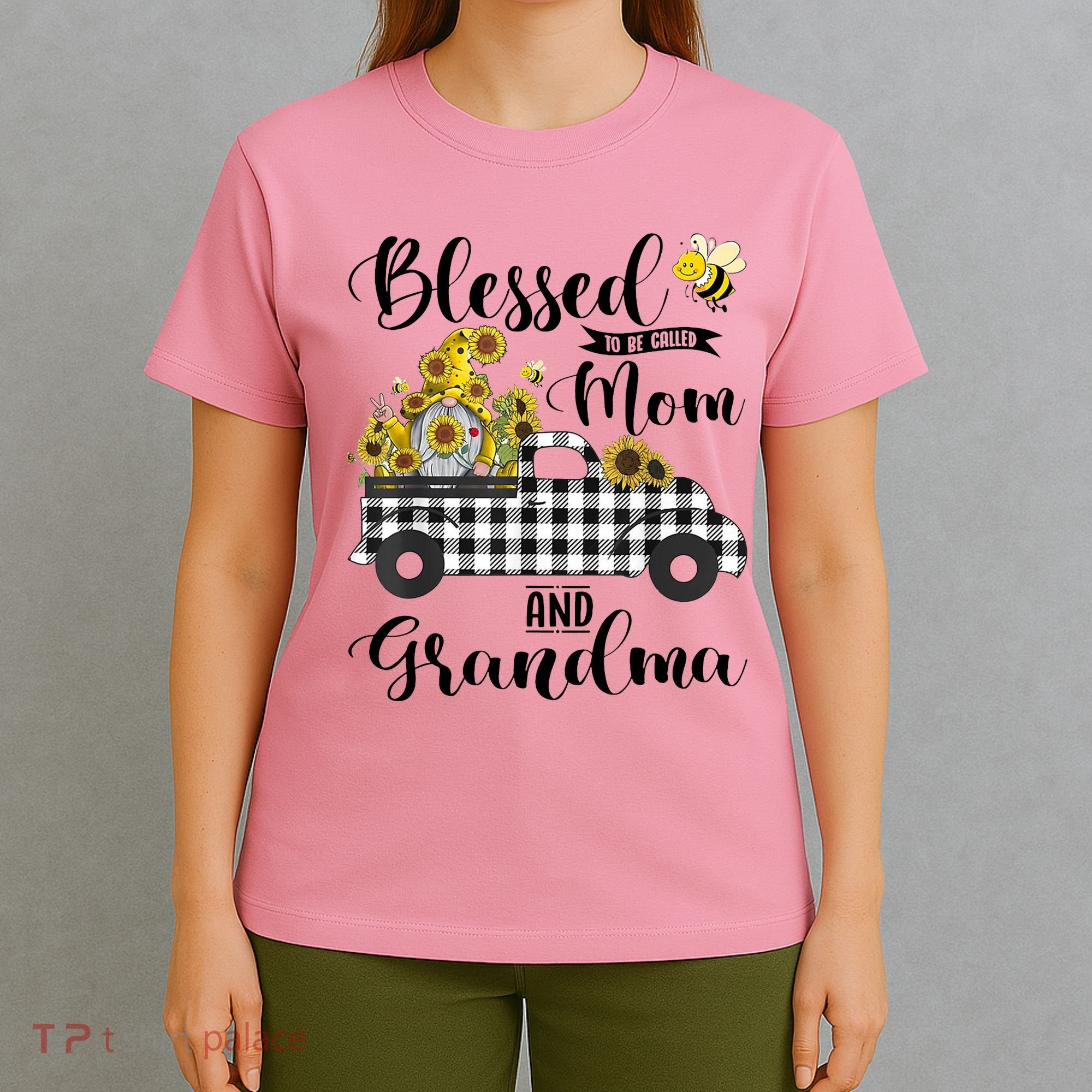 Blessed To Be Called Mom And Grandma Sunflower Gnome T-Shirt