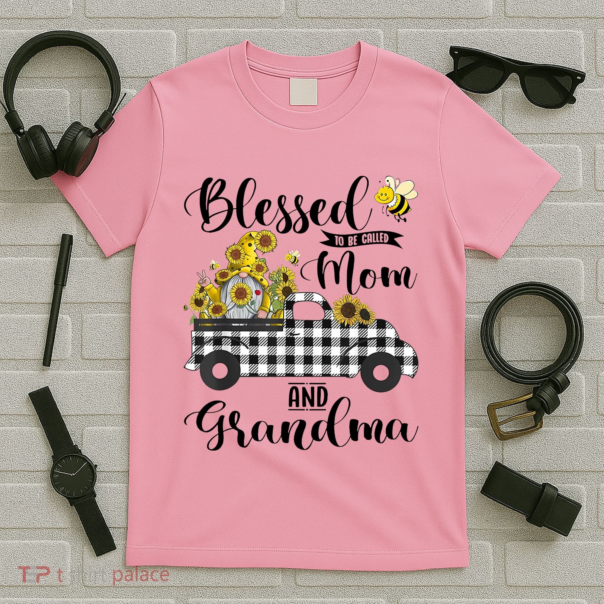 Blessed To Be Called Mom And Grandma Sunflower Gnome T-Shirt