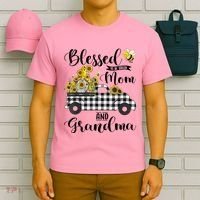 Blessed To Be Called Mom And Grandma Sunflower Gnome T-Shirt thumb 6