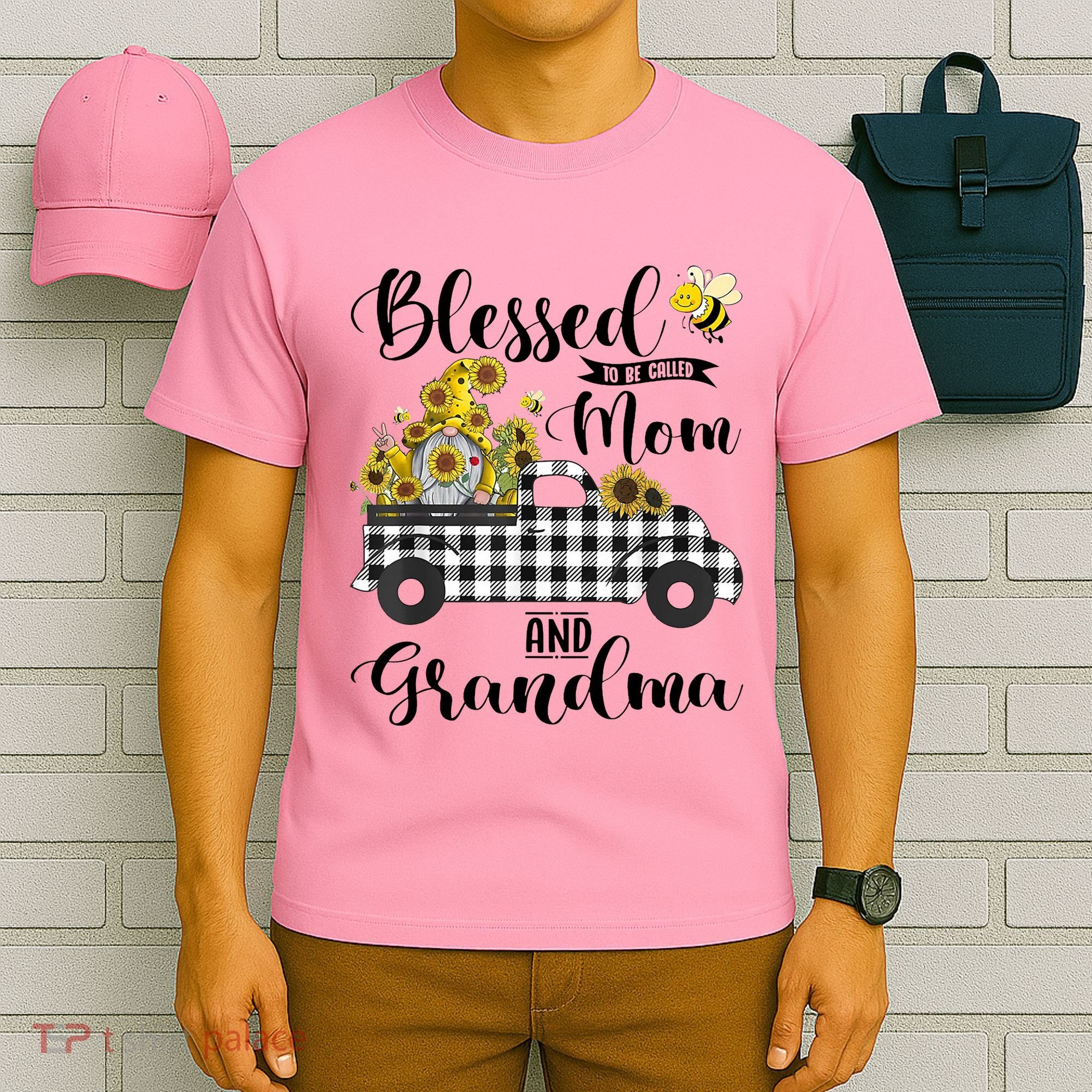 Blessed To Be Called Mom And Grandma Sunflower Gnome T-Shirt